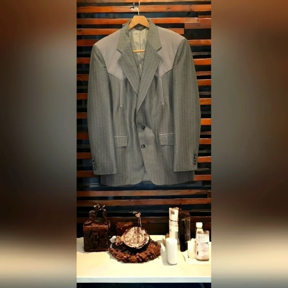 Men's Western Suit Coat Faux Suede Accents